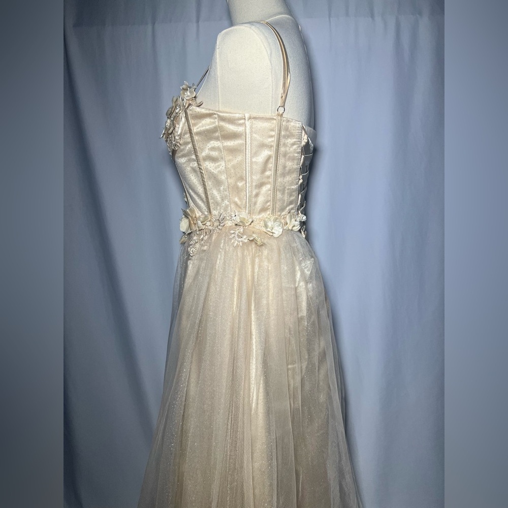 Lavetir Champagne 3D Floral Corset Top Dress | S NWT - Picture 6 of 16